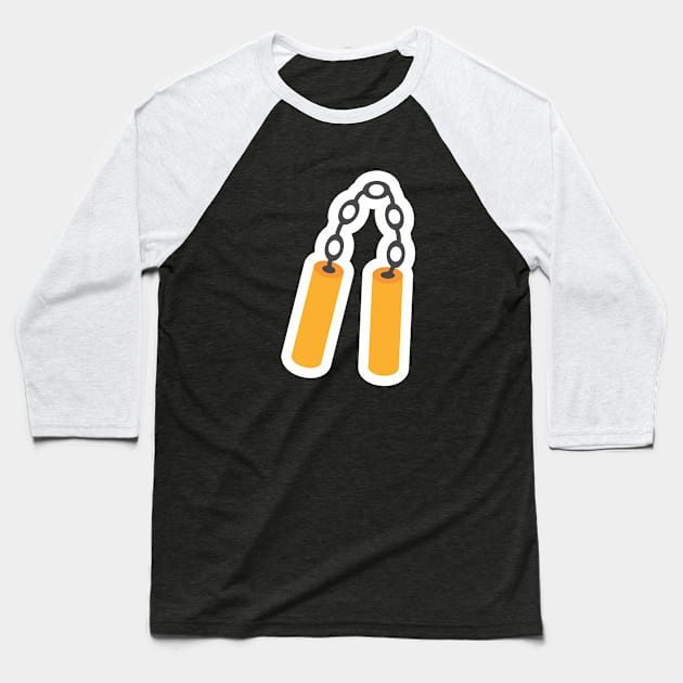 Nunchuks! The weapon of a true martial arts warrior! Baseball T-Shirt by Crazy Collective